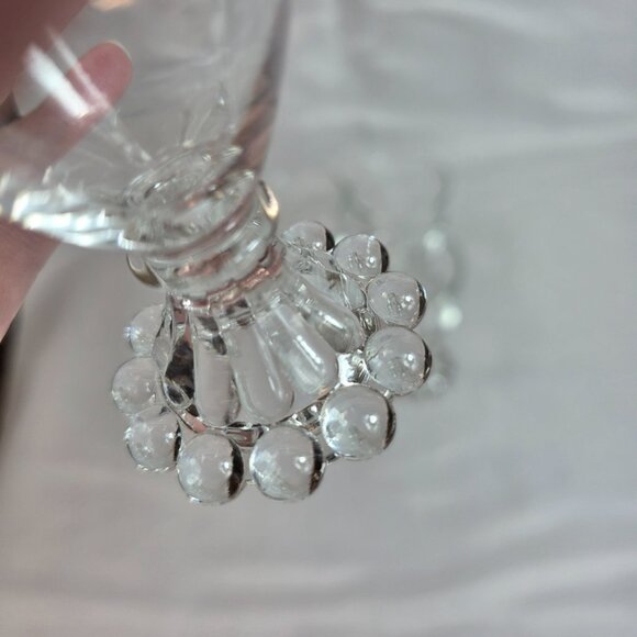 FOUR Anchor Hocking Berwick Boopie Clear Juice/Wine Glasses Ball Design on Base - Picture 10 of 14